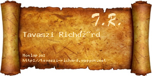 Tavaszi Richárd névjegykártya
